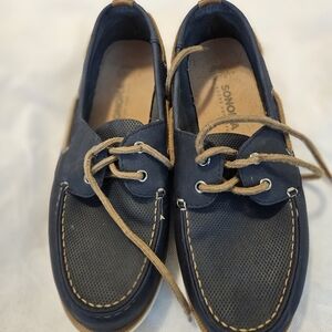 SONOMA Navy and Tan Boat Shoes for Men